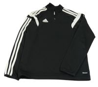 Černo-bílá sportovní funkční mikina s logem Adidas