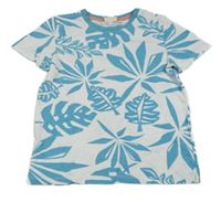 Bielo-modré tričko s kvetinovým vzorom KIDS