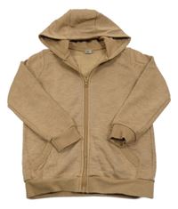 Hnedá melírovaná prepínaci mikina s kapucňou Tu