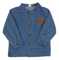 Modrá rifľová košeľa SHEIN