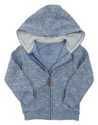 Modro-biela melírovaná prepínaci mikina s kapucňou F&F