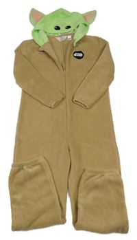 Hnědo-zelená chlupatá kombinéza s kapucí - Yoda H&M
