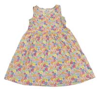 Biele kvetované bavlnené šaty H&M