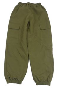 Khaki ľahké cuff cargo nohavice Shein