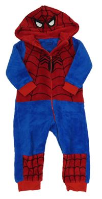 Modro-červená chlpatá kombinéza s kapucí - Spiderman Marvel