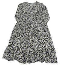 Čierno-lila-smotanové vzorované šaty Primark