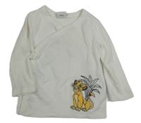 Bílé žebrované zavinovací triko - Lví král Disney