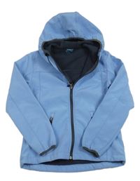 Světlemodrá softshellová bunda s kapucí 