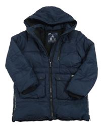 Tmavomodrá šušťáková zimná bunda s kapucňou M&S