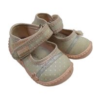 Světlešedé puntíkaté baleríny s mašlí vel.19