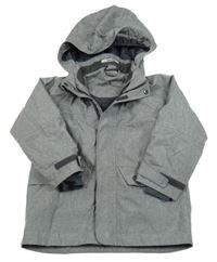 Sivá melírovaná šušťáková jarná bunda s kapucňou H&M