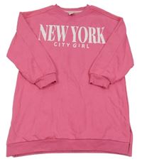 Ružové teplákové šaty s nápisom Yigga