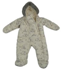 Smotanová šušťáková zimná kombinéza s Púem a kapucňou George