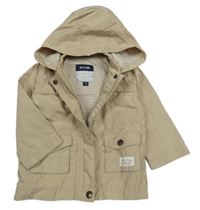 Béžová šusťáková jarní bunda s kapucí Kiabi 