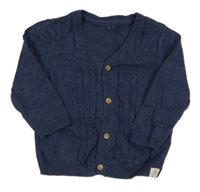 Tmavomodrý prepínaci sveter s copánky George