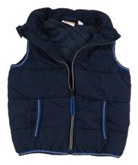 Tmavomodrá šušťáková zateplená vesta Liegelind