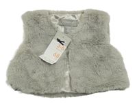 Nové - Sivá kožušinová podšitá vesta Primark