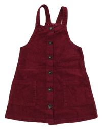 Vínové manšestrové laclové propínací šaty Nutmeg