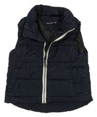 Tmavomodrá šušťáková zateplená vesta