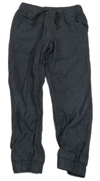 Tmavomodré melírované podšité teplákové cuff nohavice Topolino