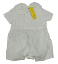 Nové - Bílý kraťasovový overal s límečkem 