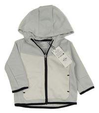 Nové - Šedo-smetanová propínací mikina s kapucí Primark