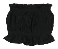 Čierny strukturovaný crop top H&M