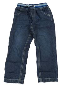 Tmavomodré rifle s úpletový pasem 