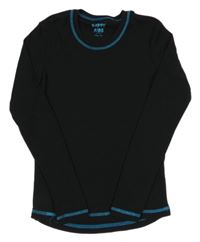 Čierne spodné tričko s modrým prošitím Tchibo