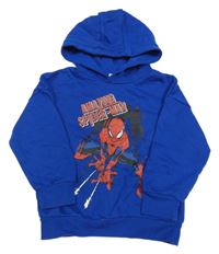 Modrá mikina so Spidermanem a kapucňou Marvel