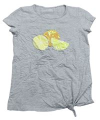 Sivé tričko s citrusy Yigga