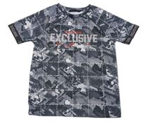 Sivo-tmavosivé army športové tričko s nápisom George
