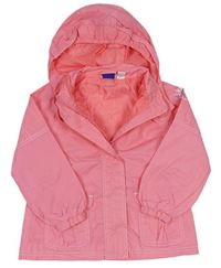 Ružová šušťáková jarná bunda s kvietkom a kapucňou Lupilu