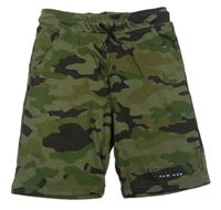 Khaki-černé army teplákové kraťasy F&F