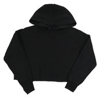 Čierna crop mikina s kapucňou New Look