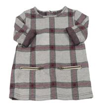 Světlefialovo-ružovo-čierne kockované šaty Primark
