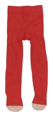 Červeno-světlerůžové punčocháče Mothercare