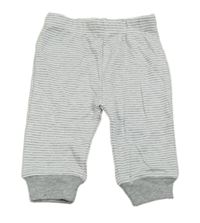 Nové - Šedo-bílé pruhované cuff tepláky Kiddiezoom 