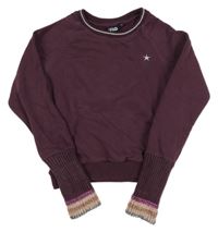 Fialová crop mikina s prúžkami Flo