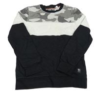 Čierno-army-biela mikina C&A