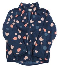 Tmavomodrá fleecová prepínaci mikina so vzorom H&M