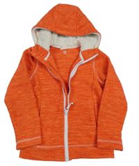 Oranžová melírovaná funkční fleecová propínací mikina s kapucí Mountain Warehouse
