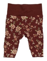 Vínové tepláky s kytičkami C&A