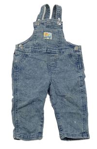 Modré laclové rifle s autem Sinsay