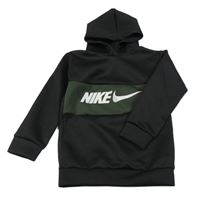 Černo-khaki športová mikina s kapucňou a logem Nike