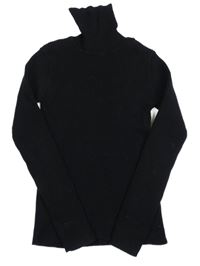 Černý žebrovaný svetrový rolák Next 