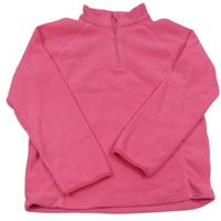 Ružová fleecová mikina s rolákom