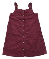 Tmavorůžové manšestrové propínací šaty M&S