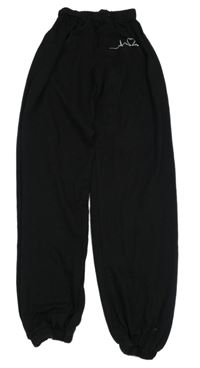 Černé cuff tepláky s logem 