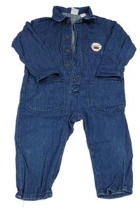 Tmavomodrý riflový overal s nášivkou Zara